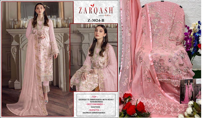 3024 Zarqash Georgette Pakistani Patch Work Suits