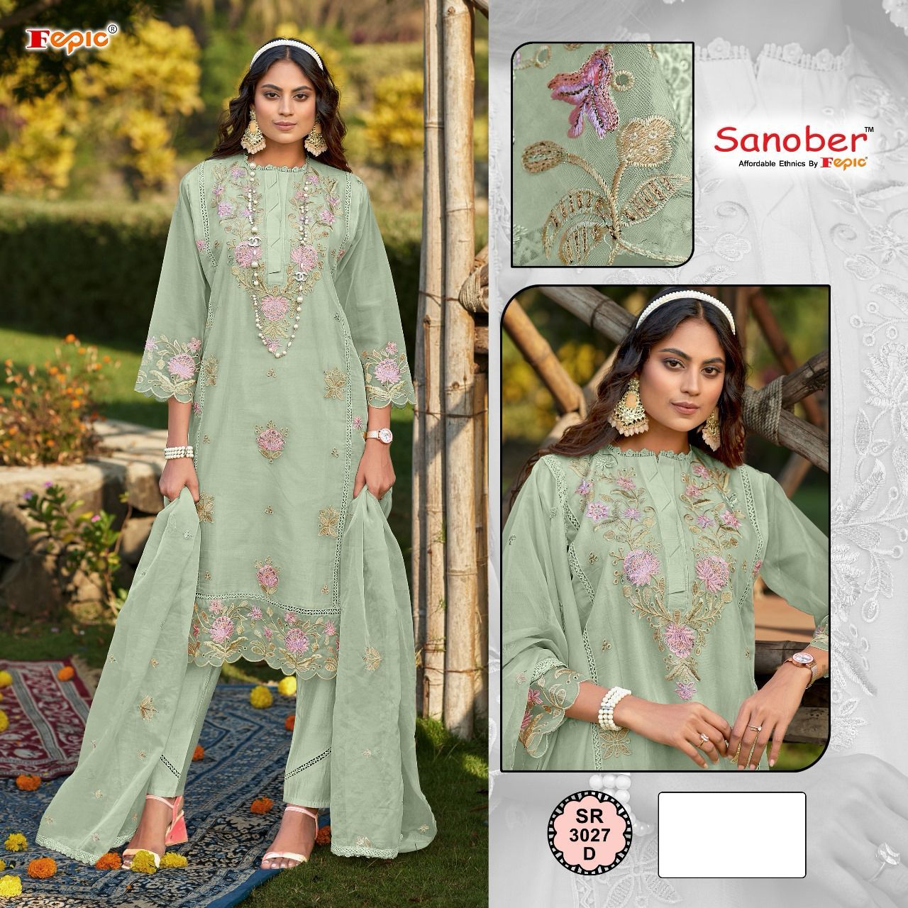 3027-Sanober Fepic Organza Pakistani Readymade Suits