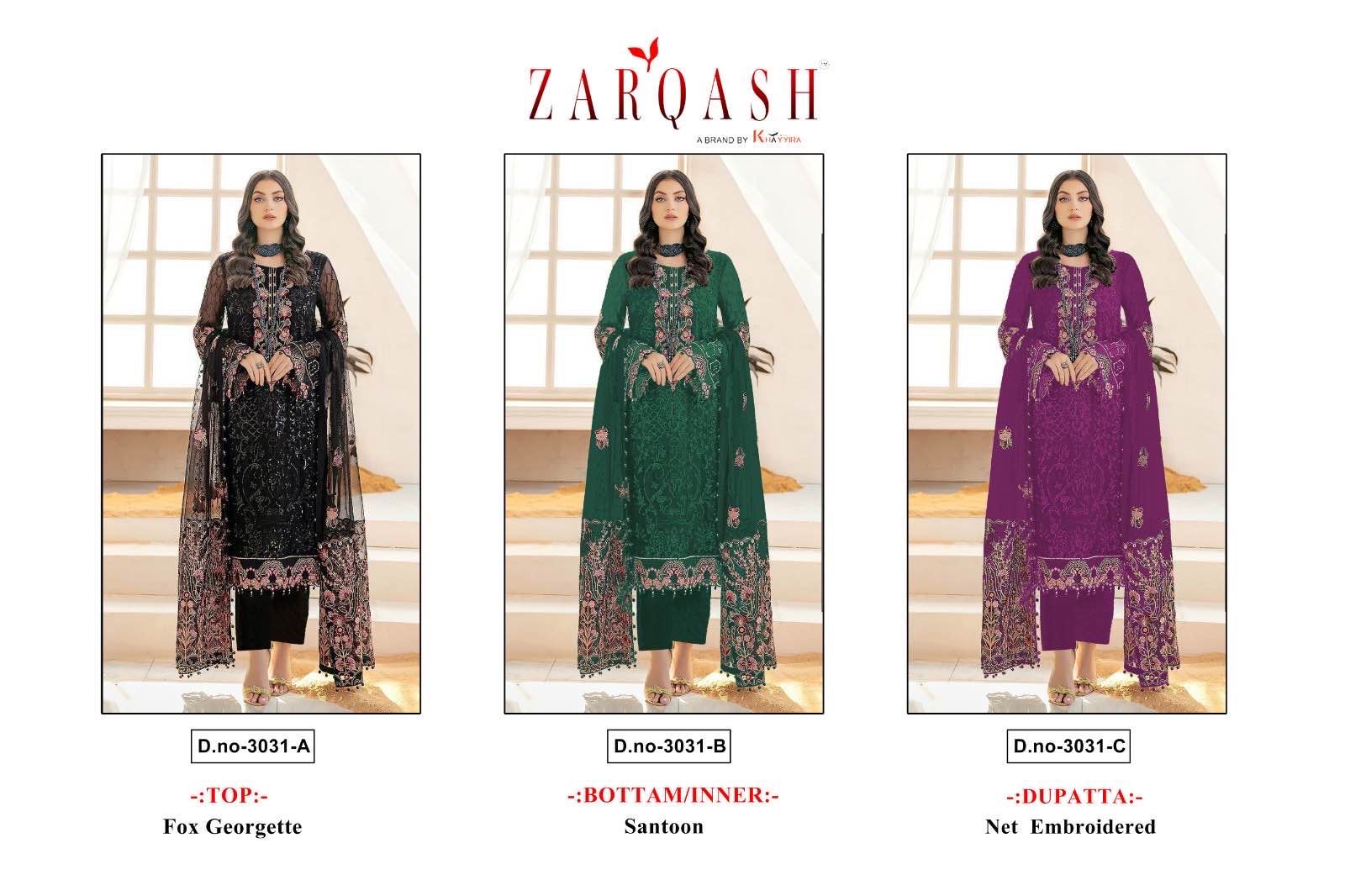 3031 Zarqash Georgette Pakistani Salwar Suits