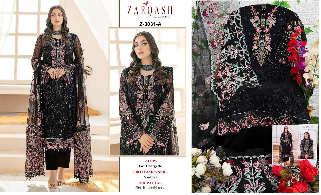 3031 Zarqash Georgette Pakistani Salwar Suits