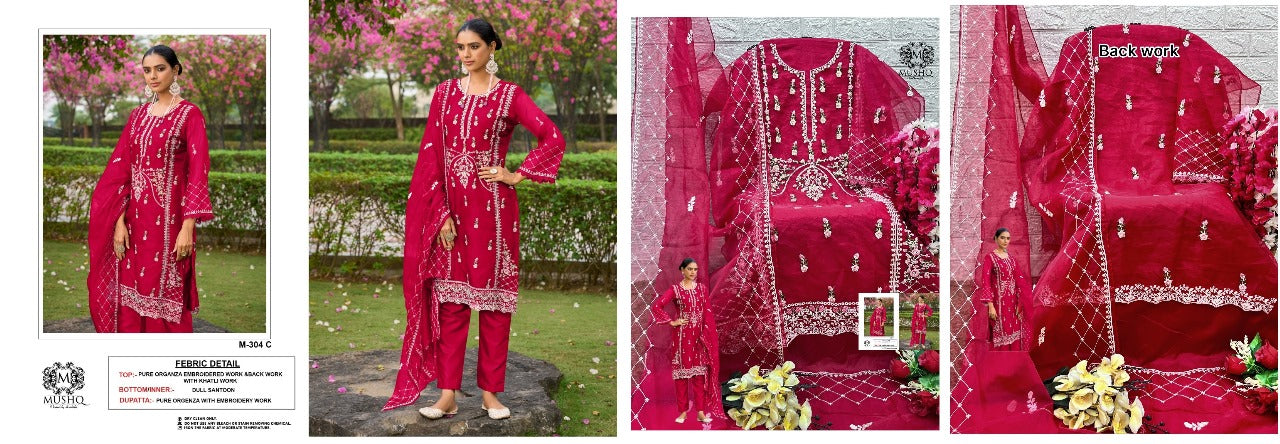 304 Mushq Organza Pakistani Salwar Suits
