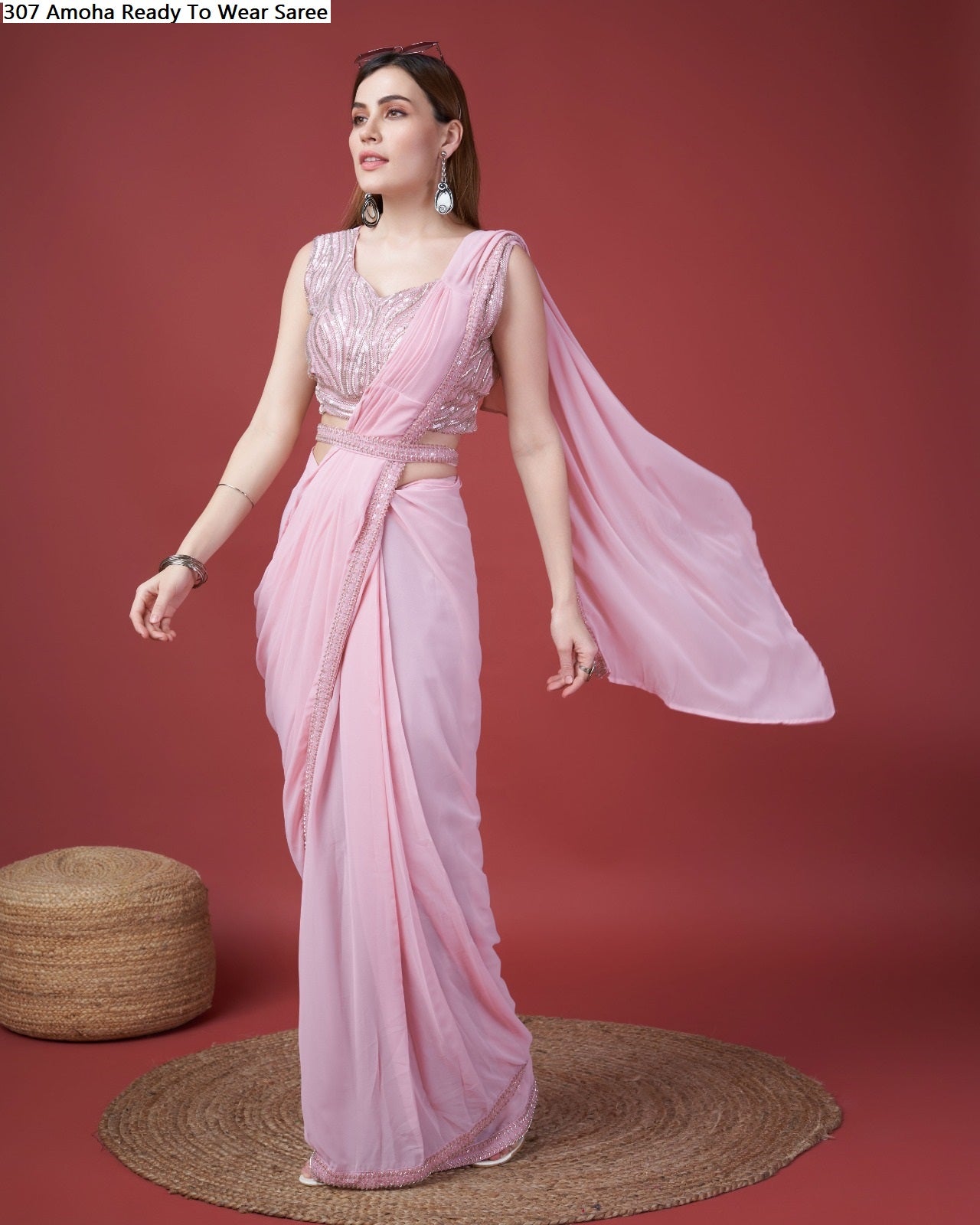 307 Amoha Georgette Ready To Wear Saree – Kavya Style Plus