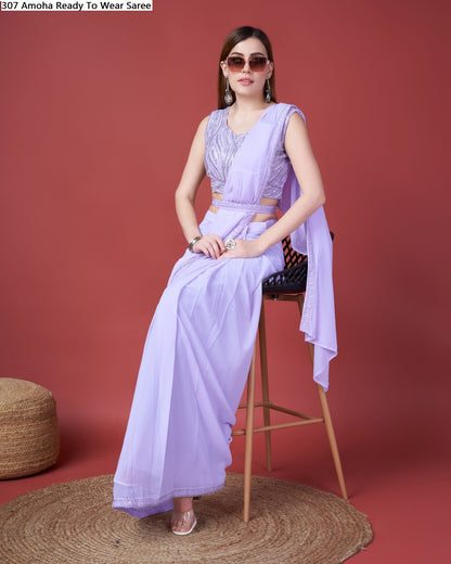307 Amoha Georgette Ready To Wear Saree