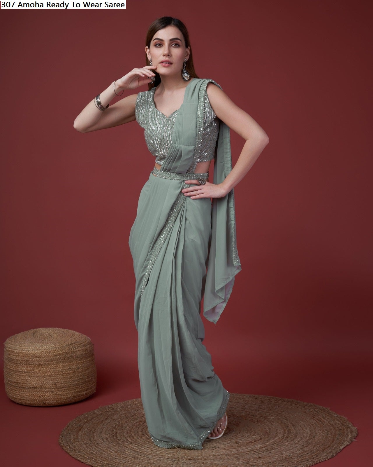 307 Amoha Georgette Ready To Wear Saree