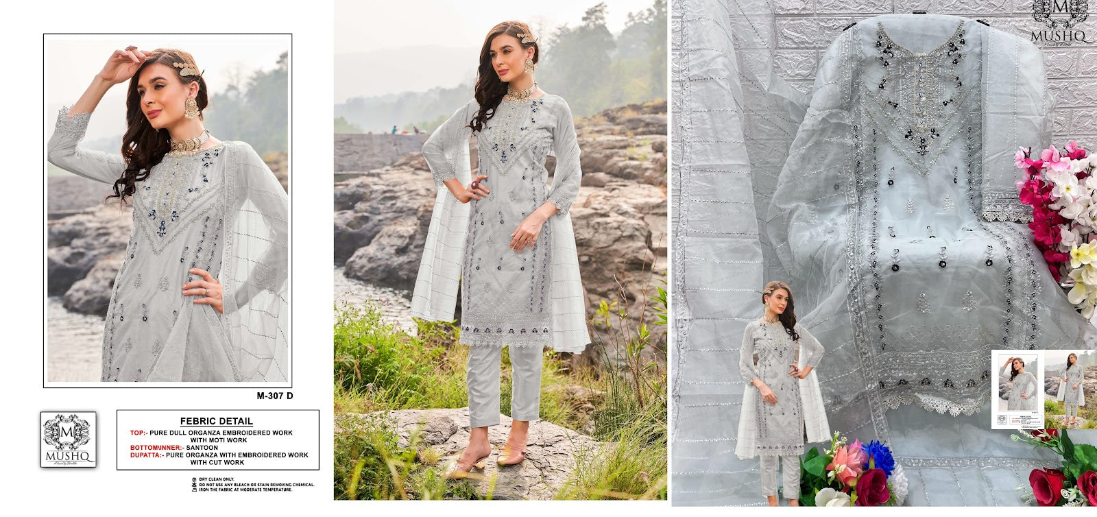 307 Mushq Organza Pakistani Salwar Suits