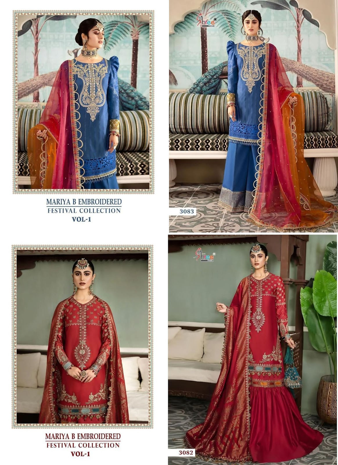 3082-3083 Shree Fabs Reyon Pakistani Salwar Suits