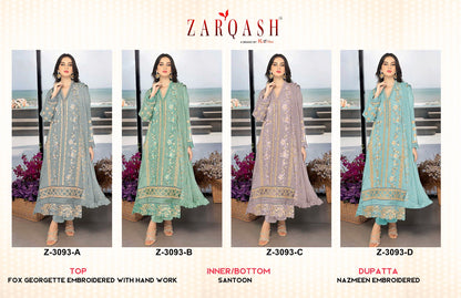 3093Abcd Zarqash Georgette Pakistani Salwar Suits