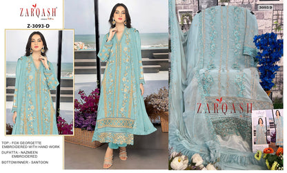3093Abcd Zarqash Georgette Pakistani Salwar Suits