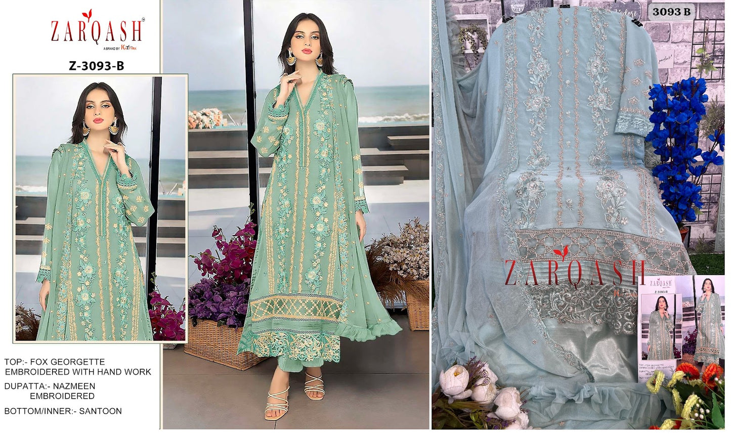 3093Abcd Zarqash Georgette Pakistani Salwar Suits