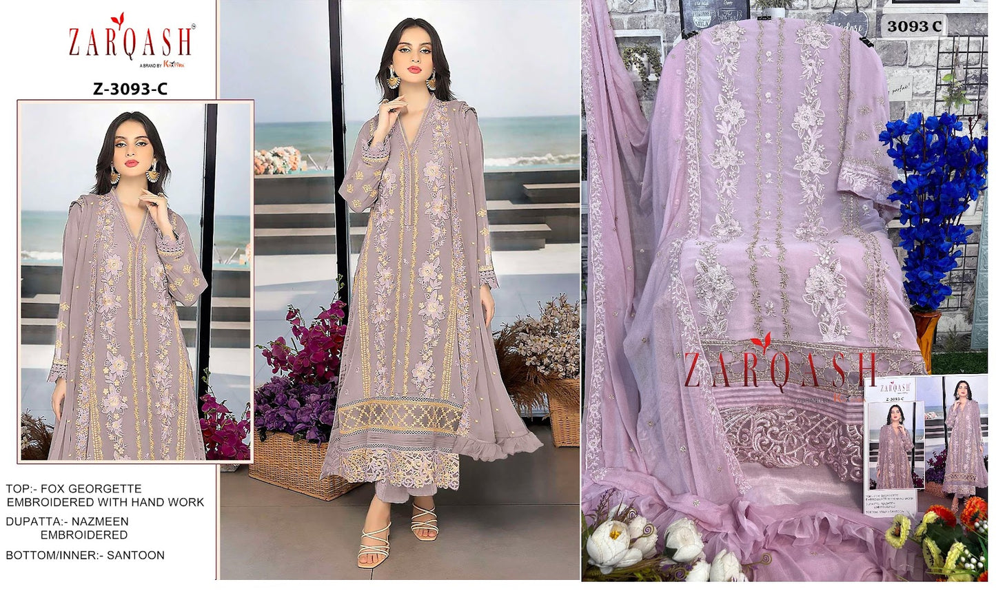 3093Abcd Zarqash Georgette Pakistani Salwar Suits