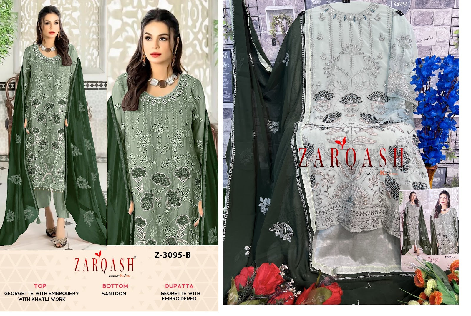 3095 Zarqash Georgette Pakistani Salwar Suits