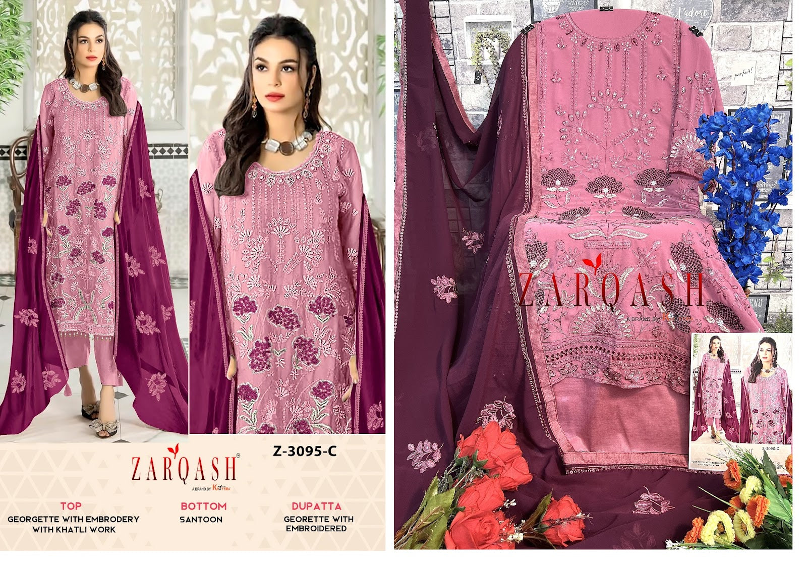 3095 Zarqash Georgette Pakistani Salwar Suits