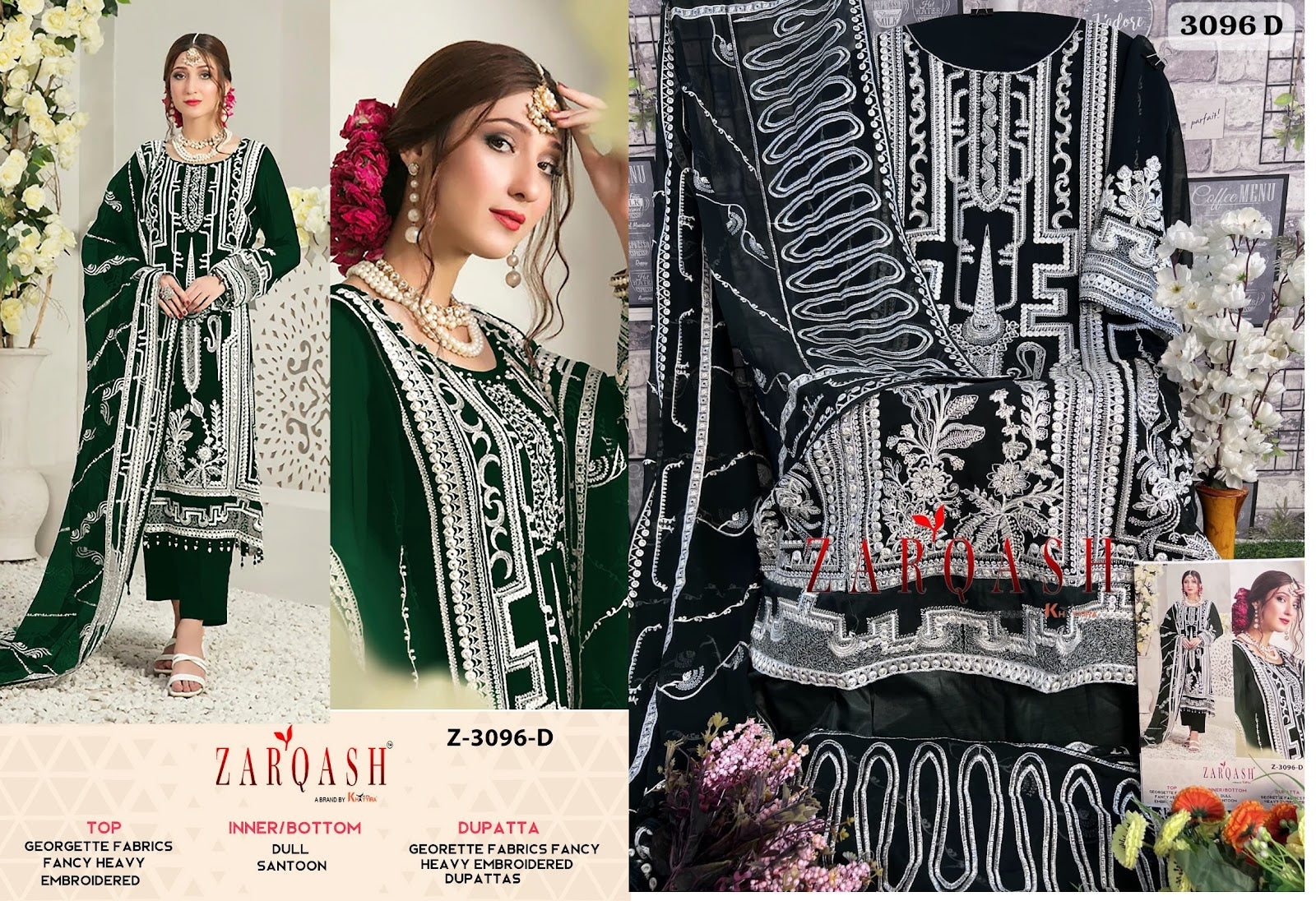 3096 Zarqash Georgette Pakistani Salwar Suits