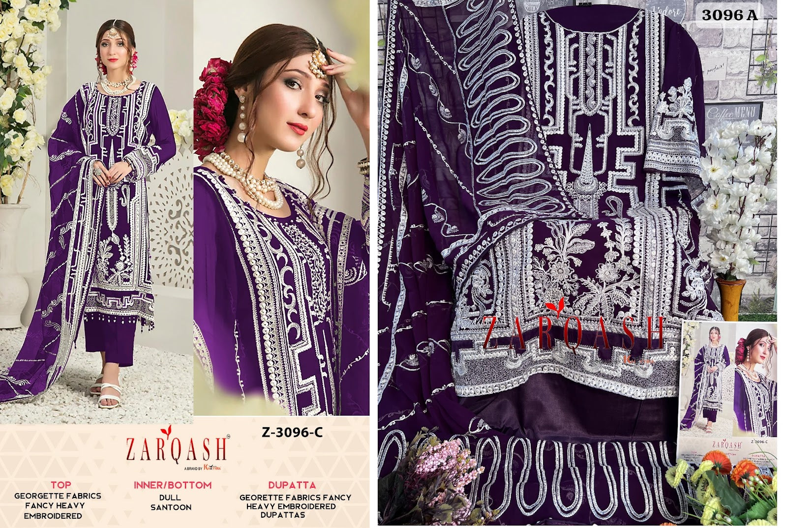 3096 Zarqash Georgette Pakistani Salwar Suits