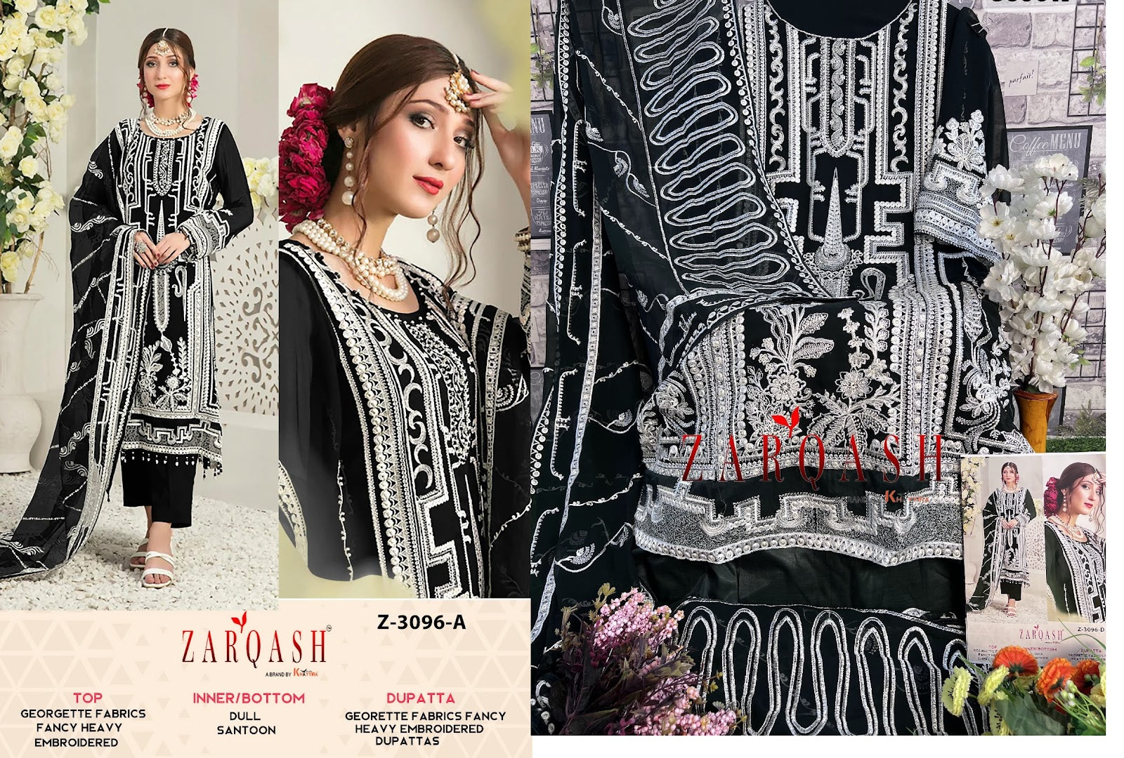 3096 Zarqash Georgette Pakistani Salwar Suits