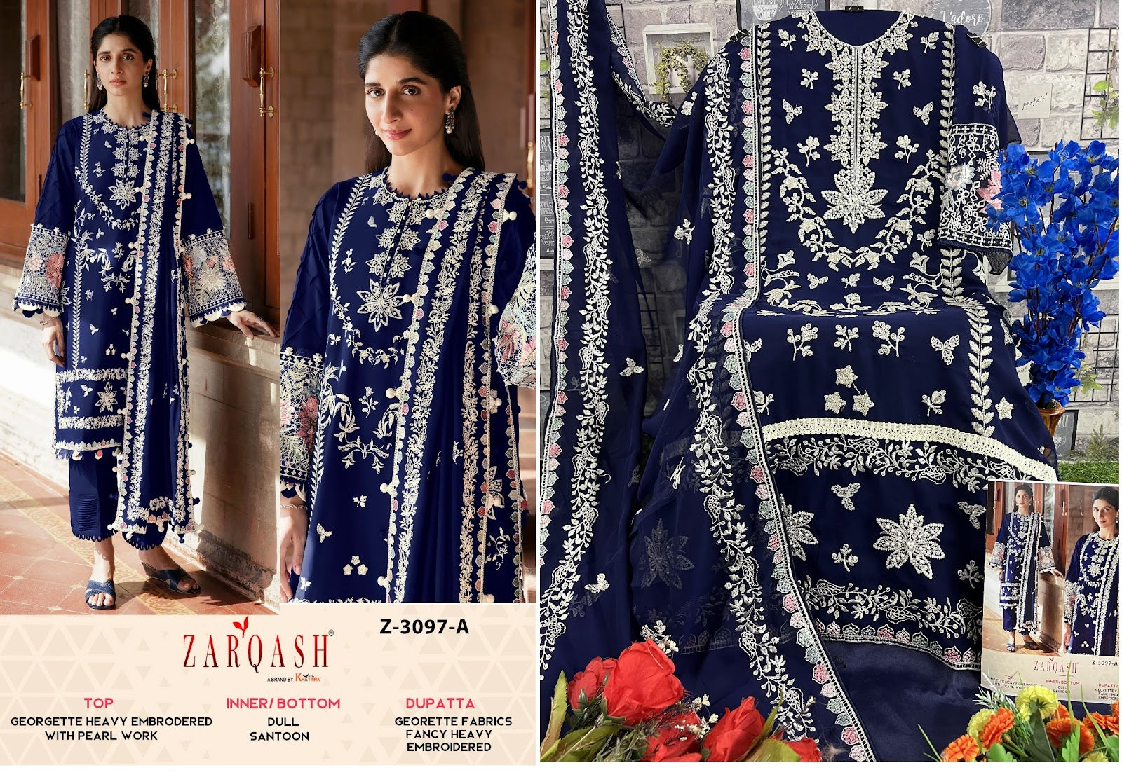 3097 Zarqash Georgette Pakistani Salwar Suits