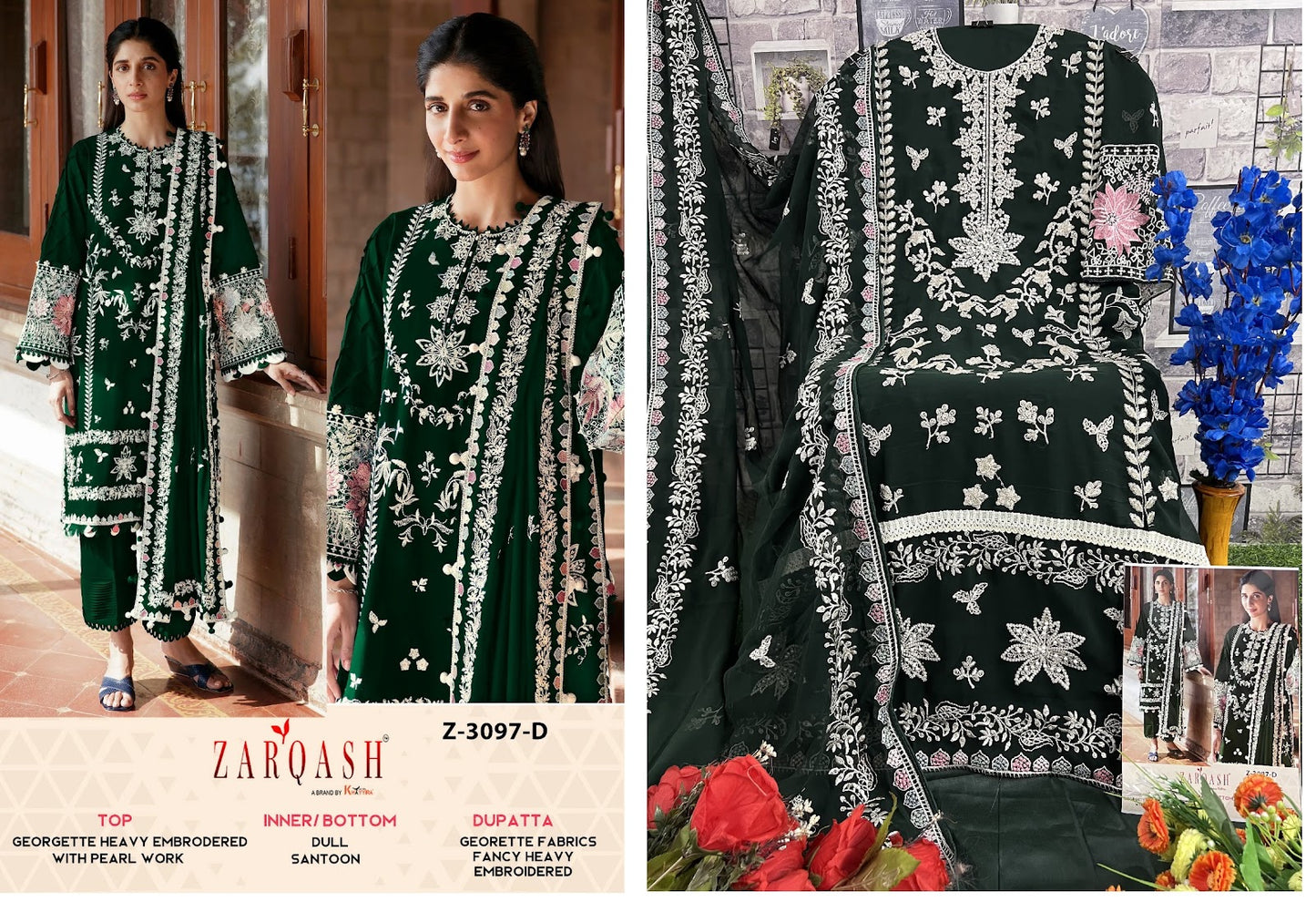 3097 Zarqash Georgette Pakistani Salwar Suits
