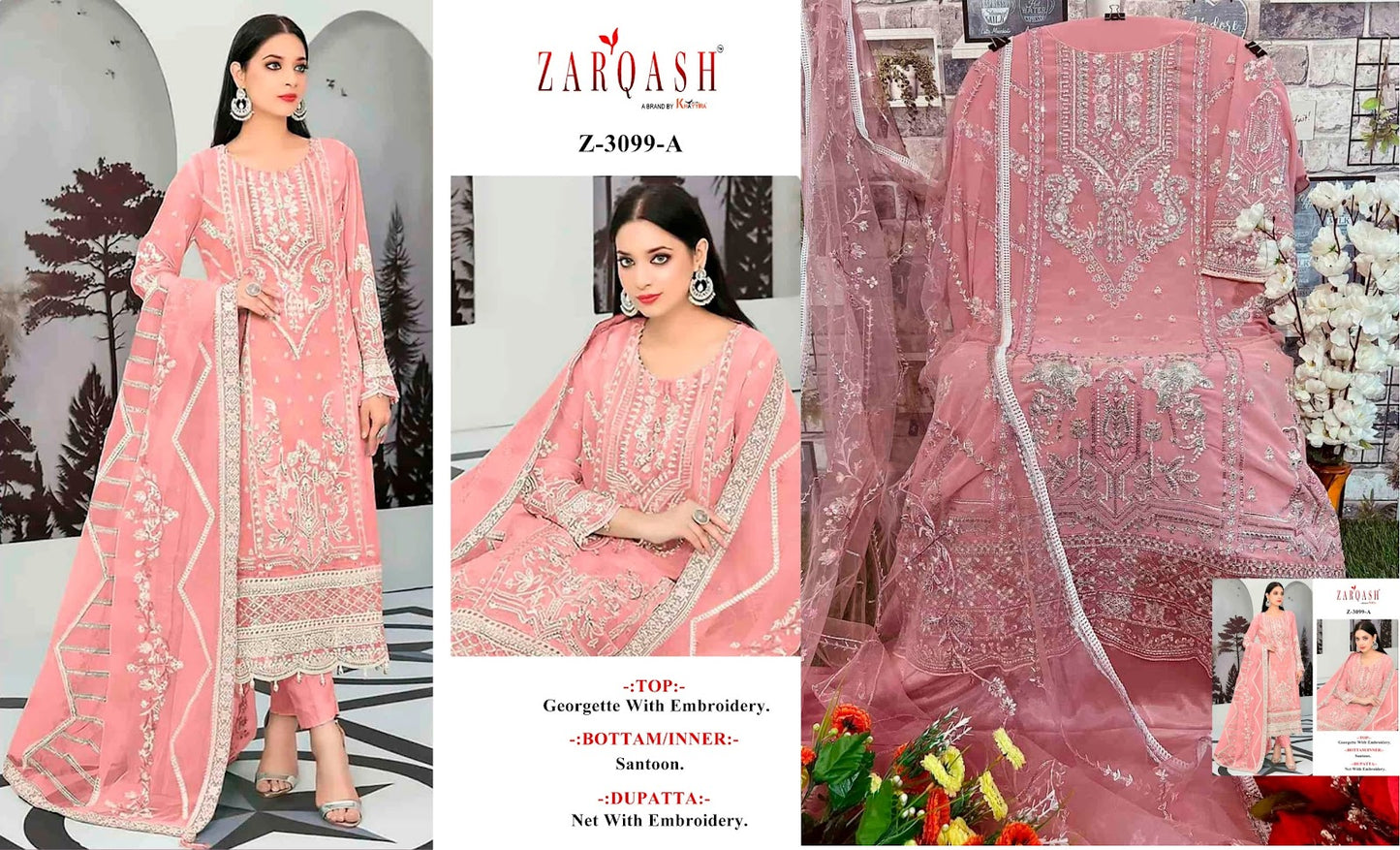 3099 Zarqash Georgette Pakistani Salwar Suits