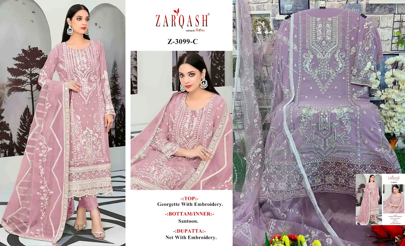 3099 Zarqash Georgette Pakistani Salwar Suits