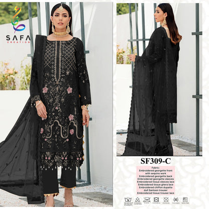 309 Safa Creation Georgette Pakistani Salwar Suits