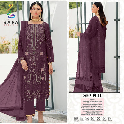 309 Safa Creation Georgette Pakistani Salwar Suits