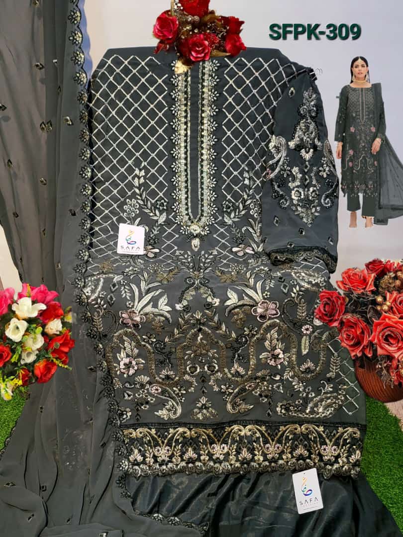 309 Safa Creation Georgette Pakistani Salwar Suits