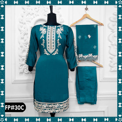 30 Farwah Silk Pakistani Readymade Suits