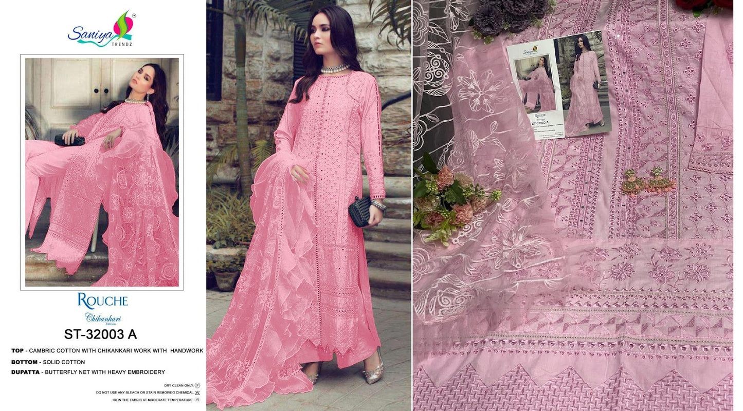 32003-Rouche Saniya Trendz Cotton Pakistani Salwar Suits