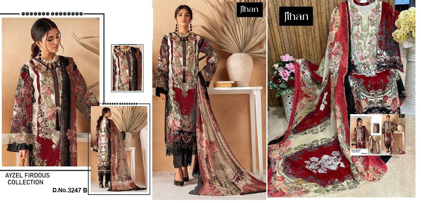 3247 Jihan Cotton Pakistani Patch Work Suits
