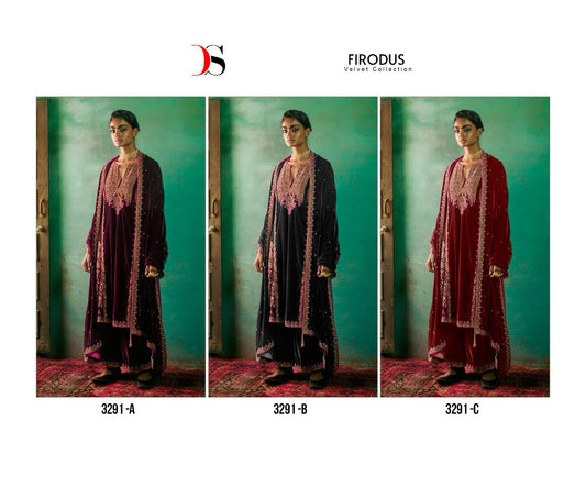 3291-Firodus Deepsy Velvet Suits