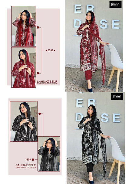 3358-3359 Jihan Lawn Karachi Salwar Suits