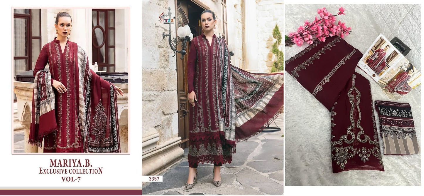 3359-3357 Shree Fabs Rayon Cotton Pakistani Salwar Suits