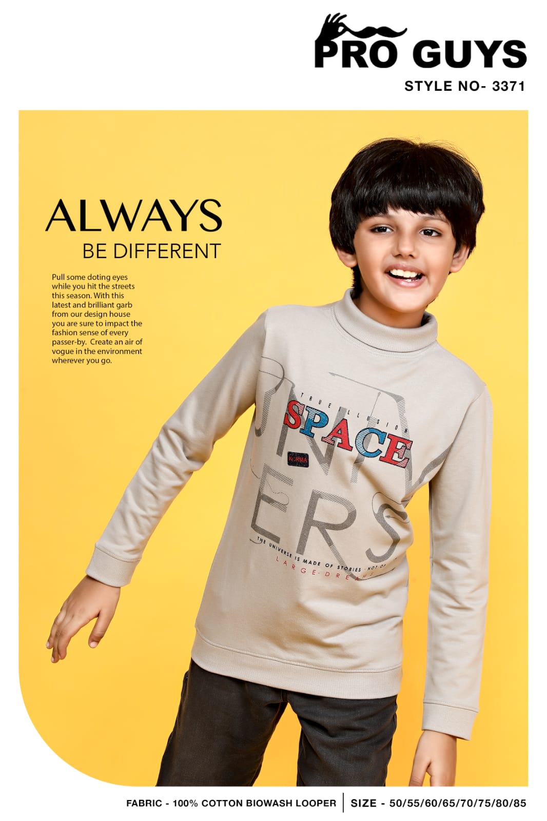 3371 Pro Guys Cotton Looper Boys Tshirt