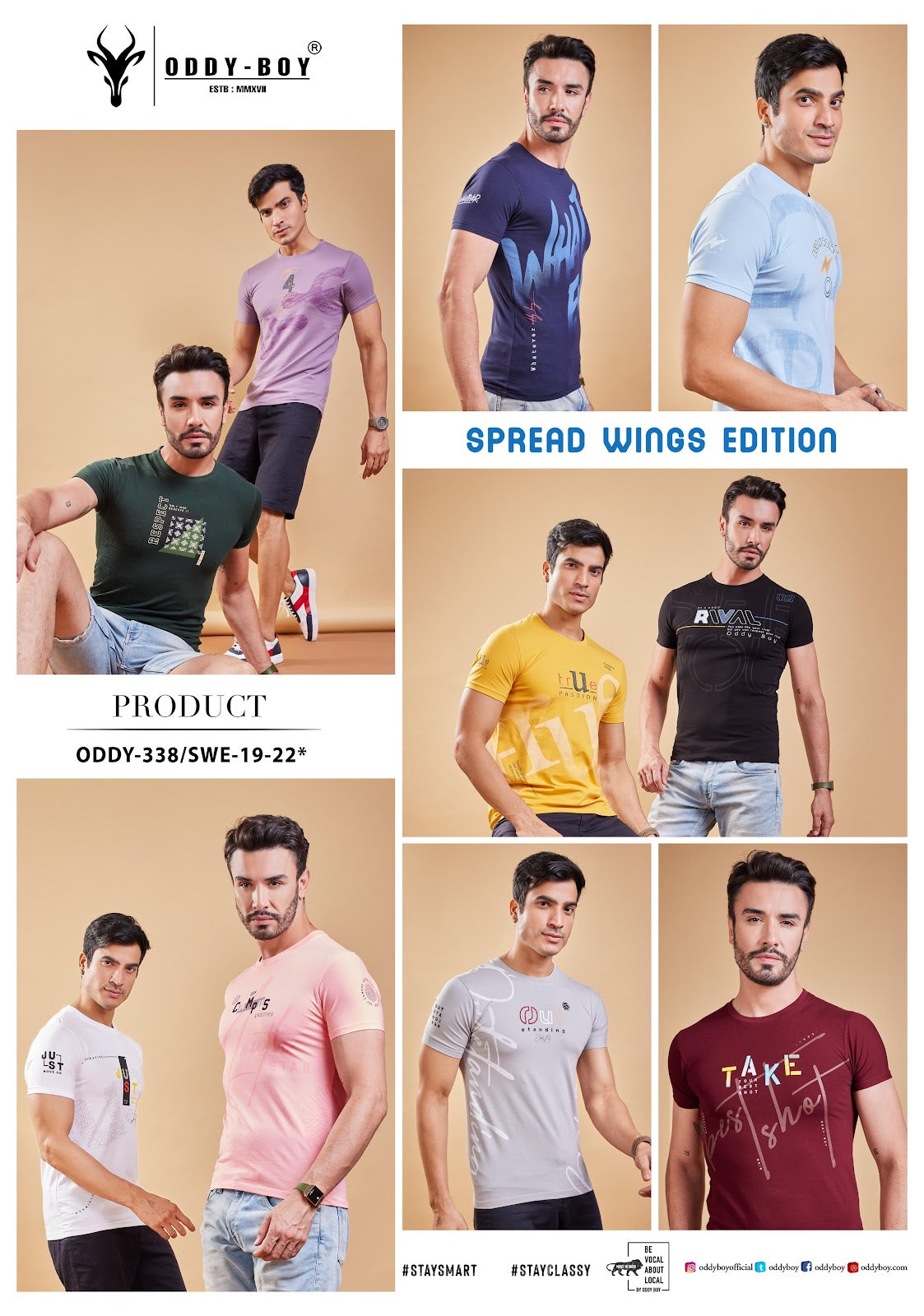 338 Oddy Boy Cotton Lycra Mens Tshirts Kavya Style Plus