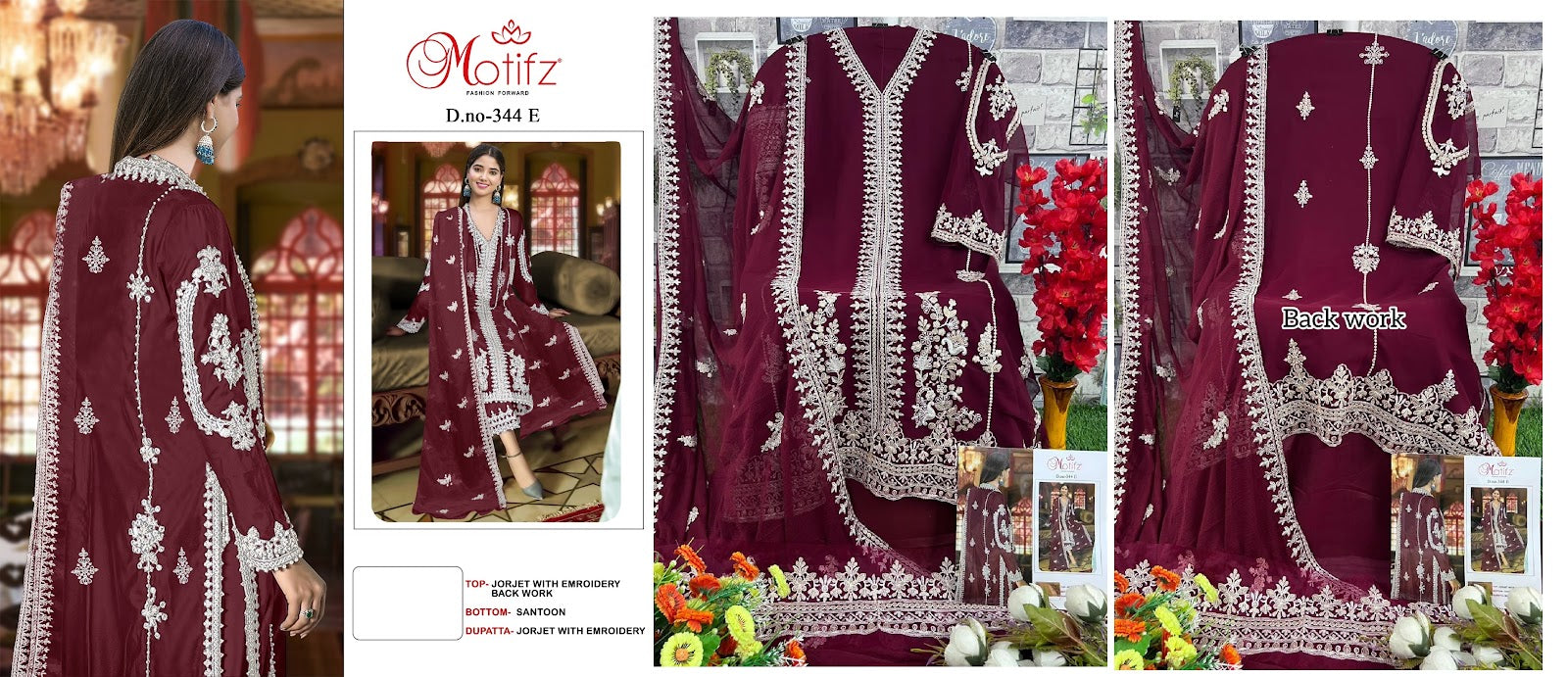 344-Colors Motifz Georgette Pakistani Salwar Suits