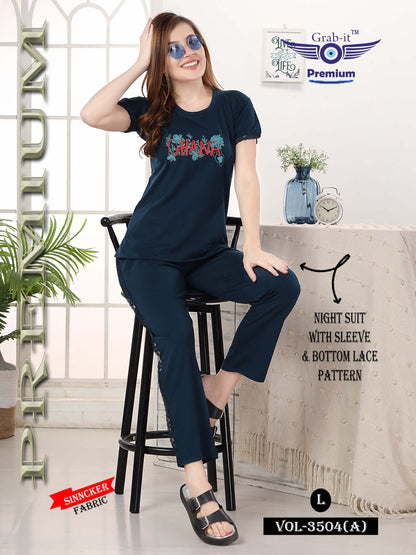 3504 A Grab It Sinker Pyjama Night Suits