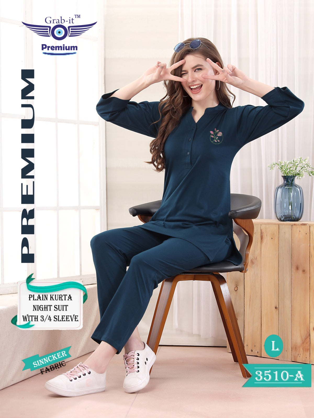 3510 ए ग्रैब इट सिंकर कुर्ता नाइट सूट