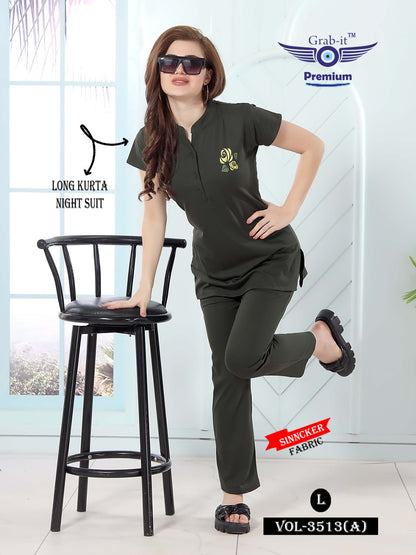 3513-A Grab It Sinker Kurta Night Suits