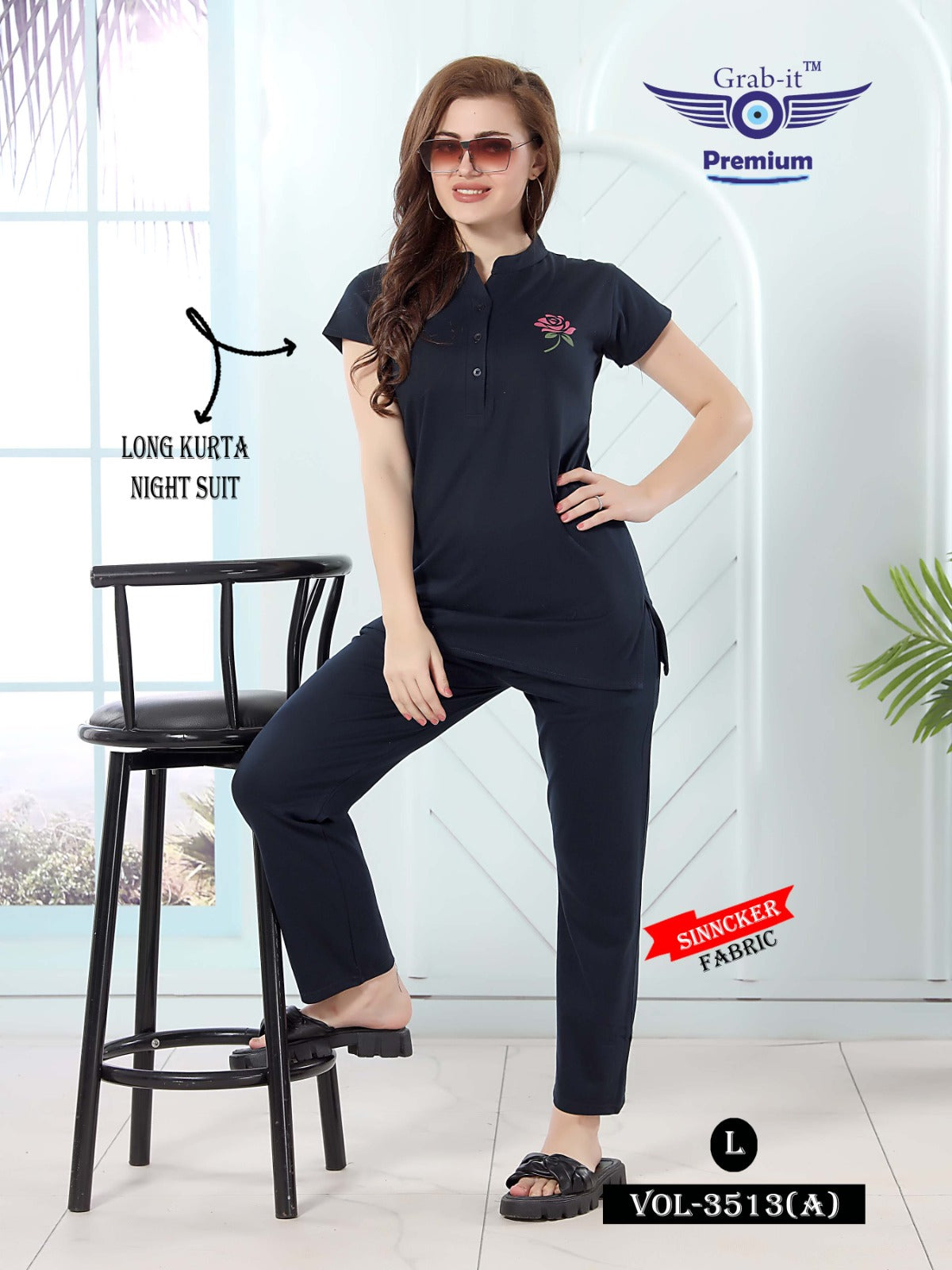 3513-A Grab It Sinker Kurta Night Suits