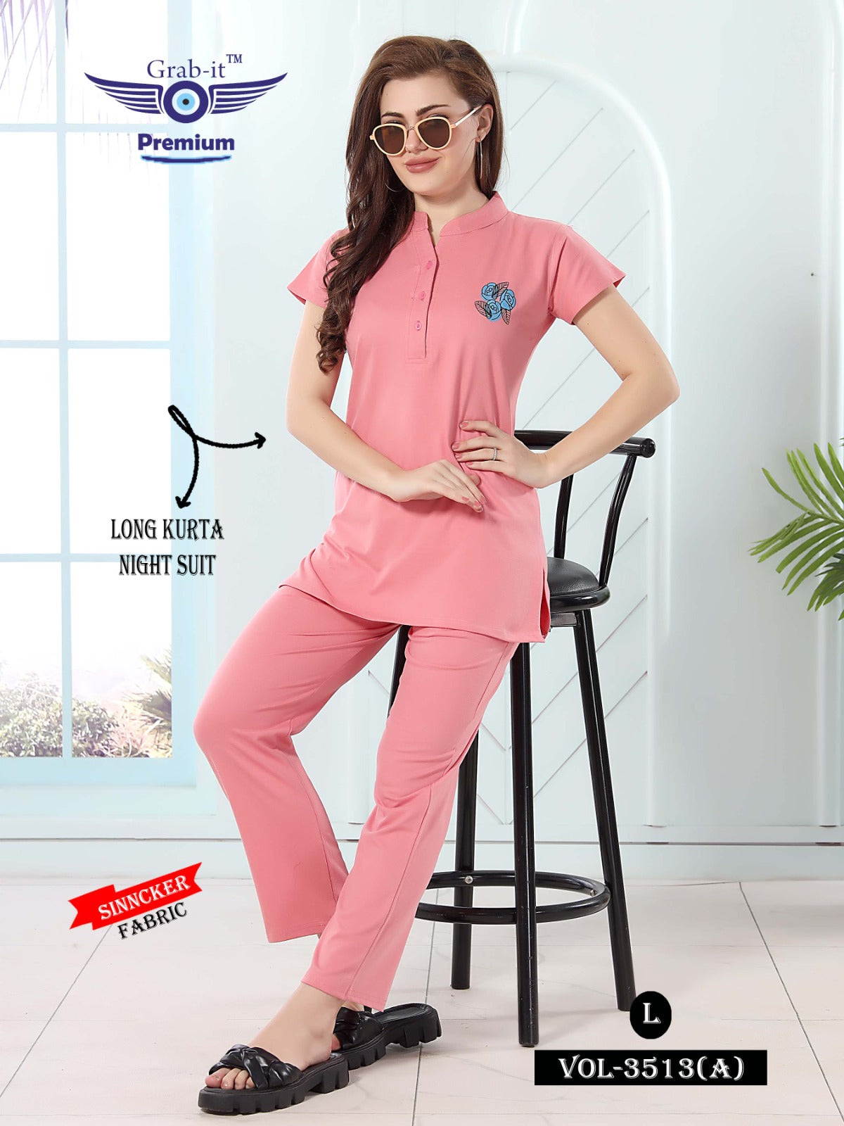 3513-A Grab It Sinker Kurta Night Suits