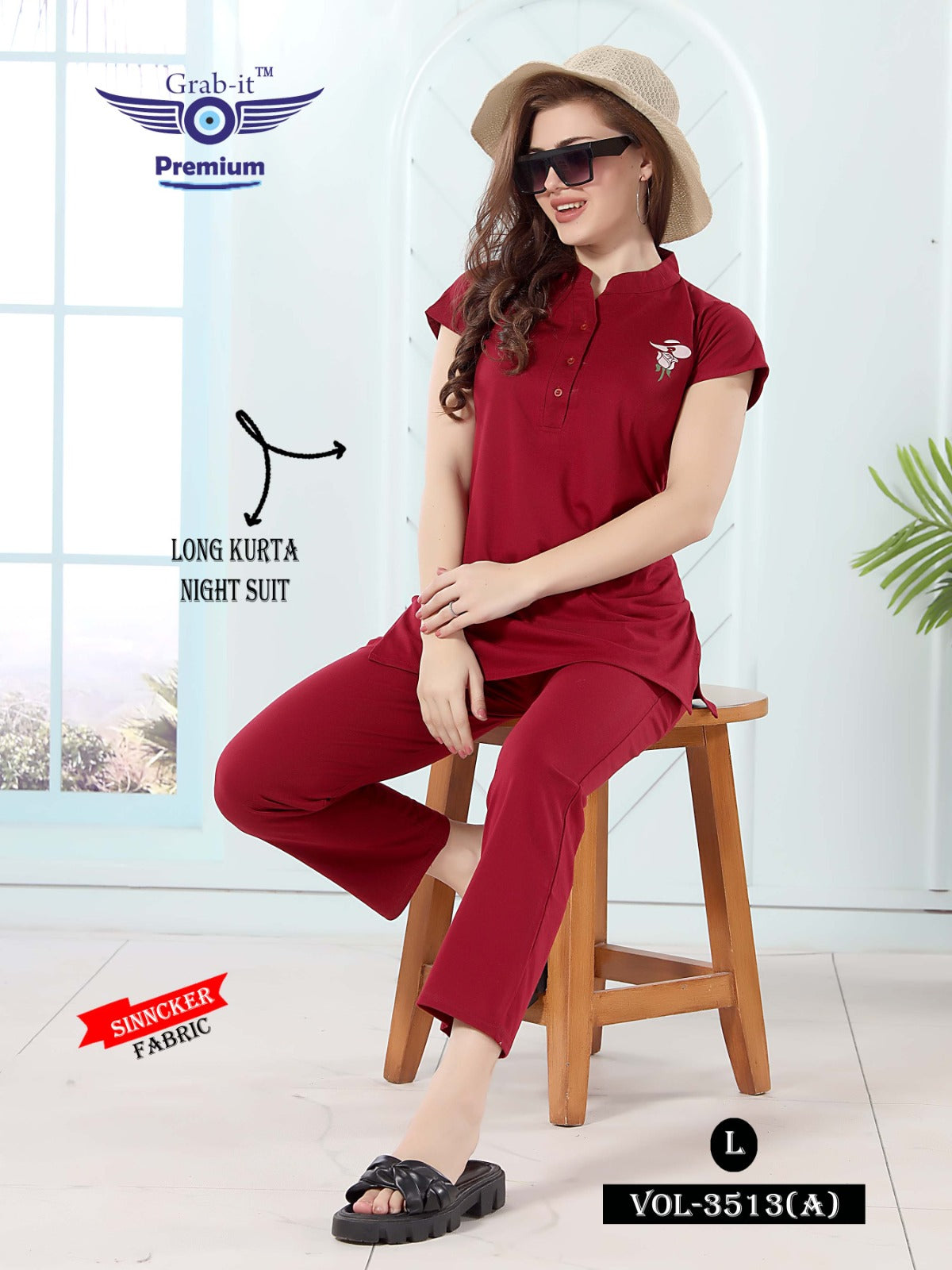 3513-A Grab It Sinker Kurta Night Suits