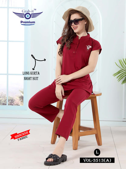 3513-A Grab It Sinker Kurta Night Suits
