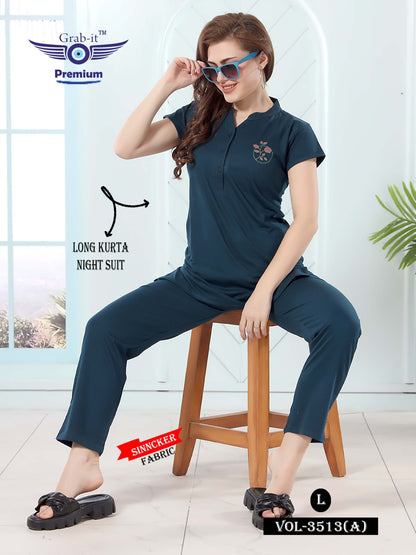 3513-A Grab It Sinker Kurta Night Suits