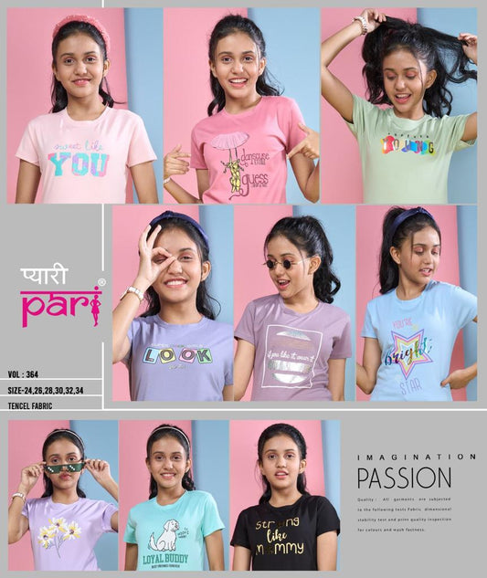 364 Pyari Pari Tencil Lycra Girls Tshirt