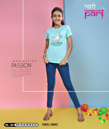 364 Pyari Pari Tencil Lycra Girls Tshirt