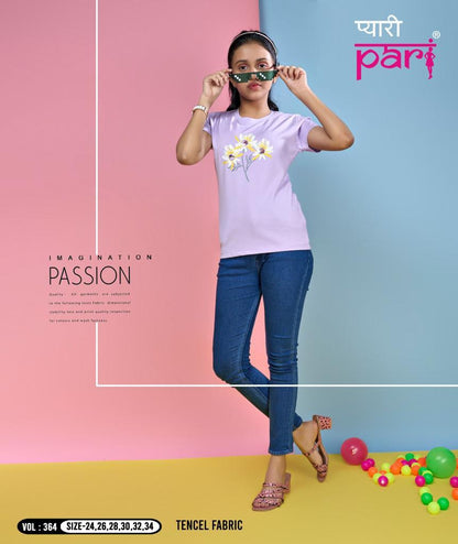364 Pyari Pari Tencil Lycra Girls Tshirt