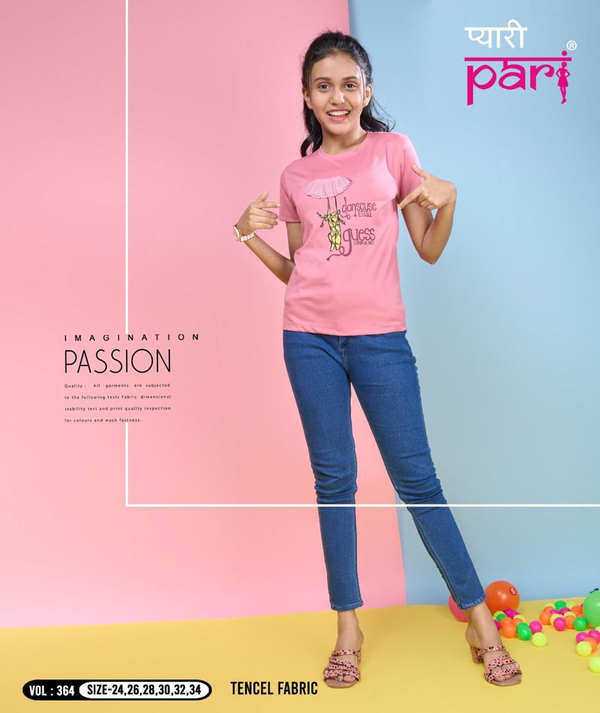 364 Pyari Pari Tencil Lycra Girls Tshirt