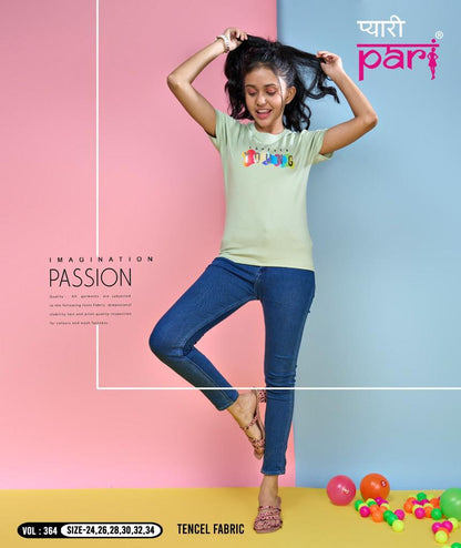 364 Pyari Pari Tencil Lycra Girls Tshirt