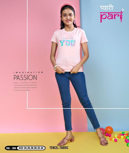 364 Pyari Pari Tencil Lycra Girls Tshirt