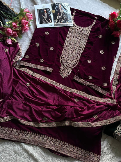 369 Ziaaz Designs Velvet Suits